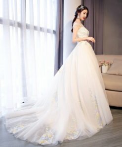wedding dress ball gown lace 0685-05