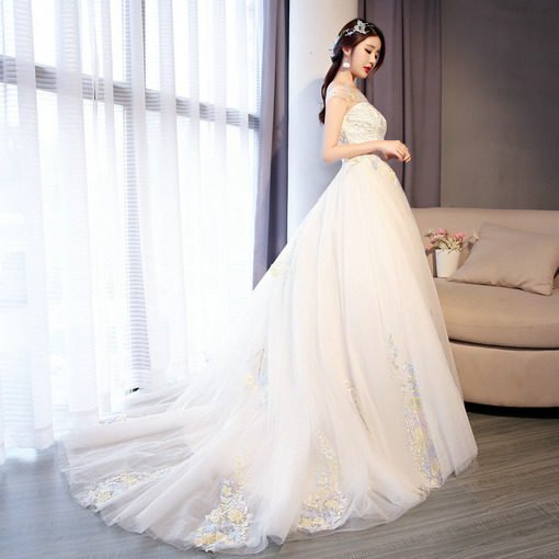 wedding dress ball gown lace 0685-05