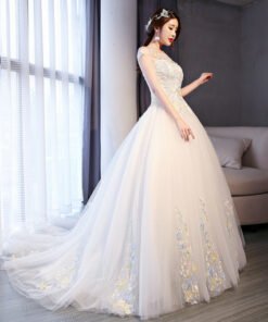 wedding dress ball gown lace 0685-07