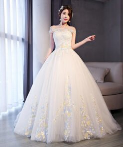 wedding dress ball gown lace 0685-08