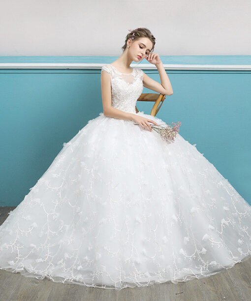 wedding dress floor length 0694-07