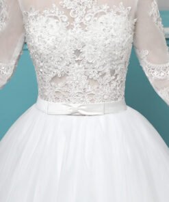 wedding dress lace sleeves 0689-01