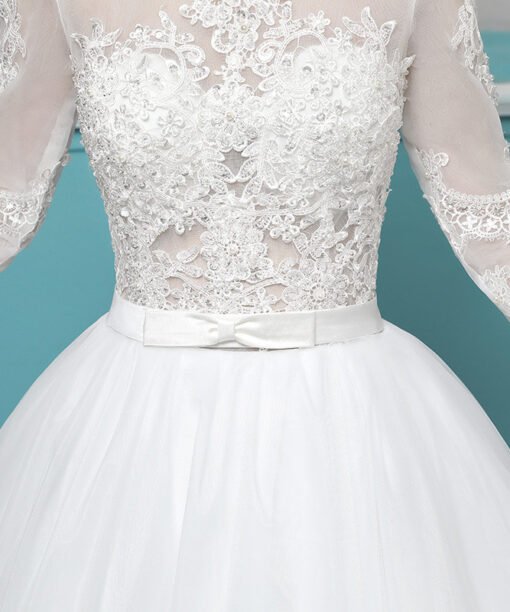 wedding dress lace sleeves 0689-01