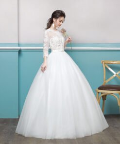 wedding dress lace sleeves 0689-02