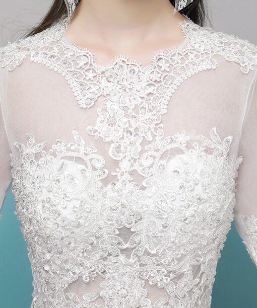 wedding dress lace sleeves 0689-03