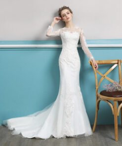 wedding dress long sleeve mermaid 0690-03