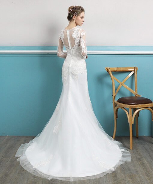 wedding dress long sleeve mermaid 0690-11