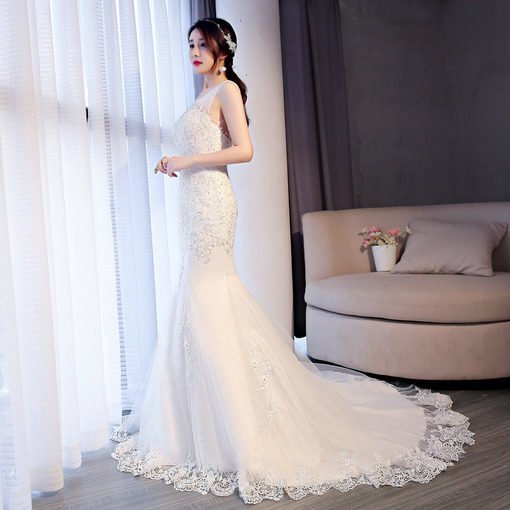 wedding dress mermaid lace 0684-03