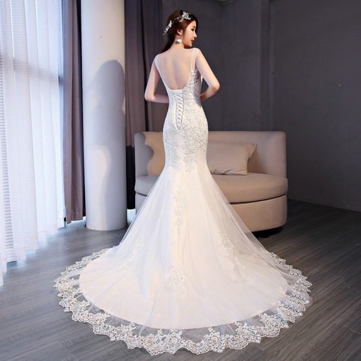 wedding dress mermaid lace 0684-04