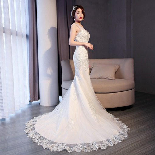 wedding dress mermaid lace 0684-05