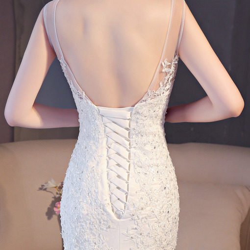 wedding dress mermaid lace 0684-07