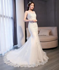 wedding dress mermaid lace 0684-08
