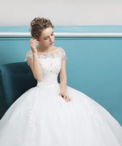 wedding dress short sleeves 0695-02