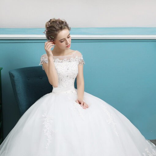 wedding dress short sleeves 0695-02