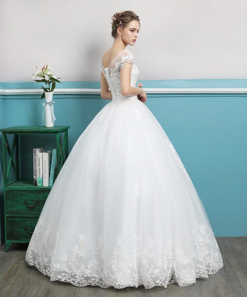 wedding dress short sleeves 0695-07