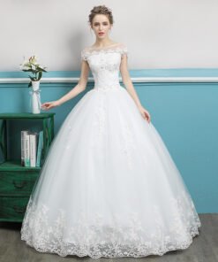 wedding dress short sleeves 0695-09