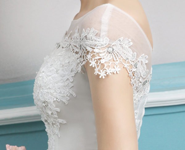 wedding dress short sleeves 0695-10