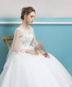 wedding dress with cape 0693-01