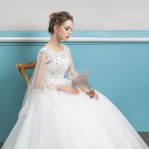 wedding dress with cape 0693-01