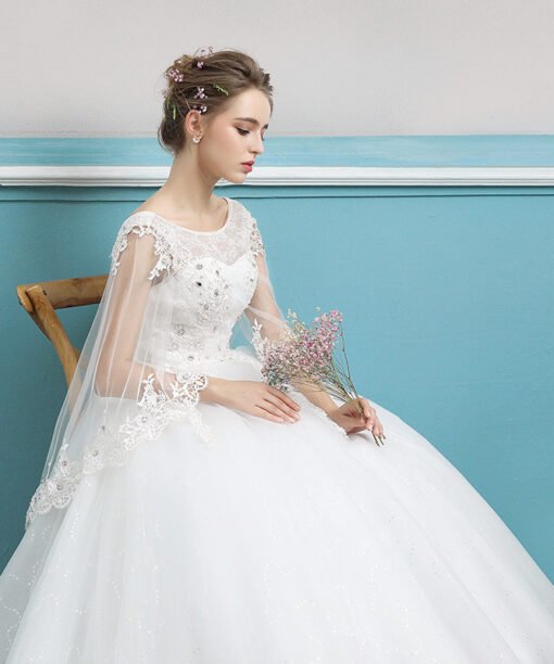 wedding dress with cape 0693-01