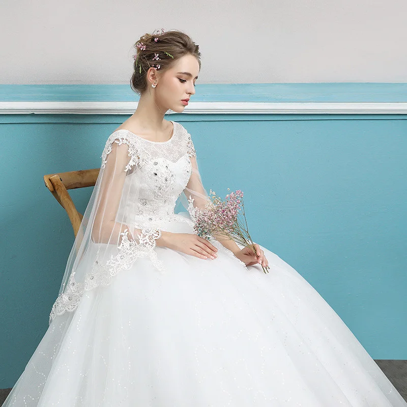 wedding dress with cape 0693-01