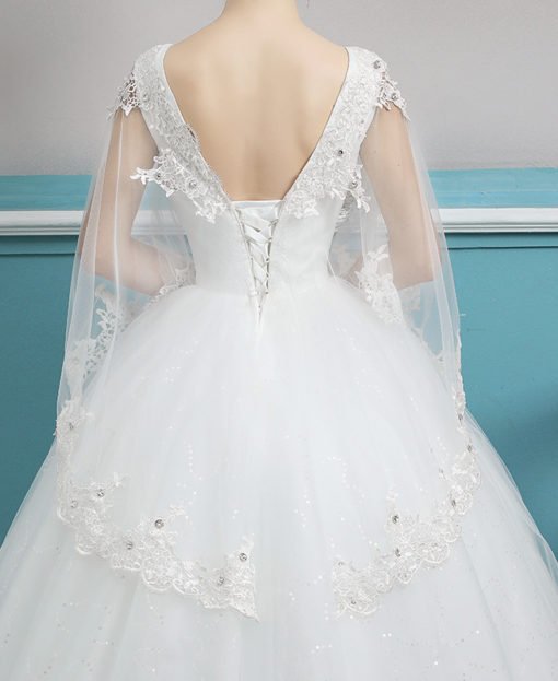 wedding dress with cape 0693-03