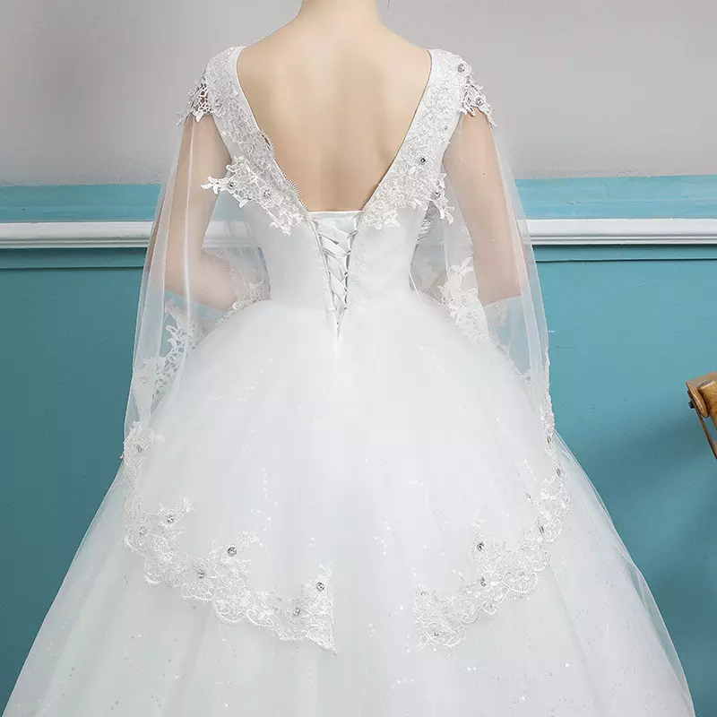 wedding dress with cape 0693-03