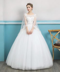 wedding dress with cape 0693-04
