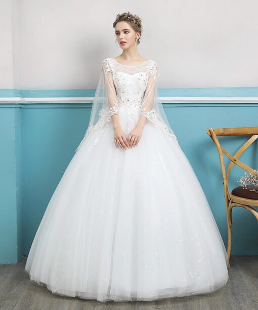 wedding dress with cape 0693-04