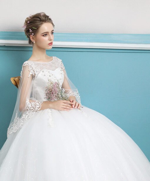 wedding dress with cape 0693-05
