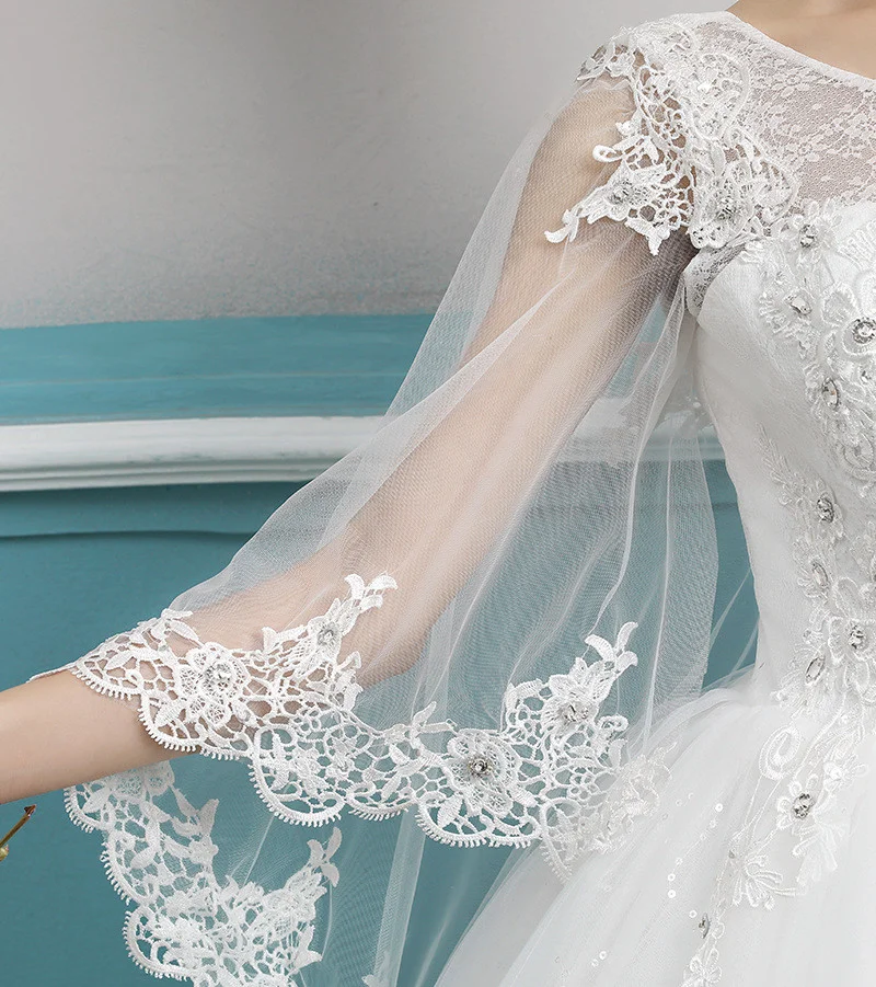 wedding dress with cape 0693-08
