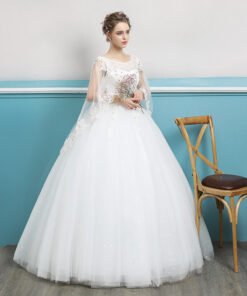 wedding dress with cape 0693-10