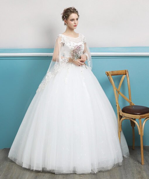 wedding dress with cape 0693-10