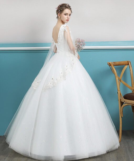 wedding dress with cape 0693-11