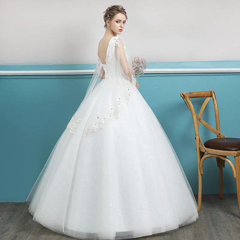 wedding dress with cape 0693-11