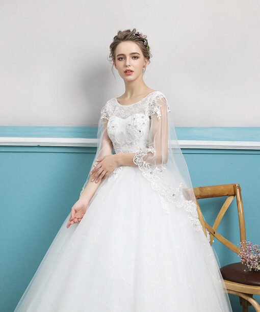 wedding dress with cape 0693-12