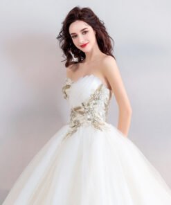 ball gown wedding dress strapless 762-05
