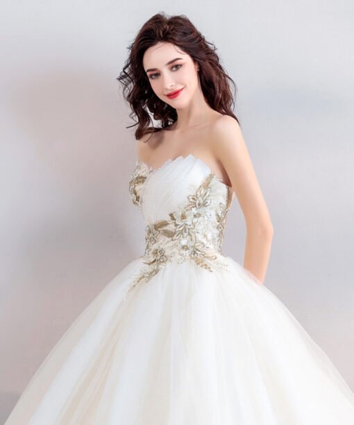 ball gown wedding dress strapless 762-05