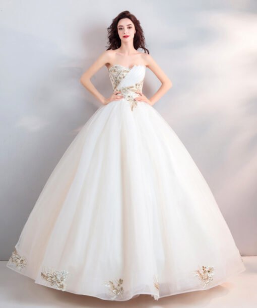 ball gown wedding dress strapless 762-07
