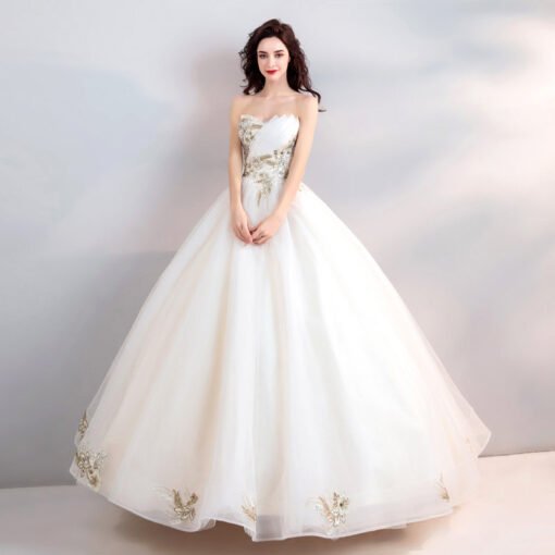 ball gown wedding dress strapless 762-08