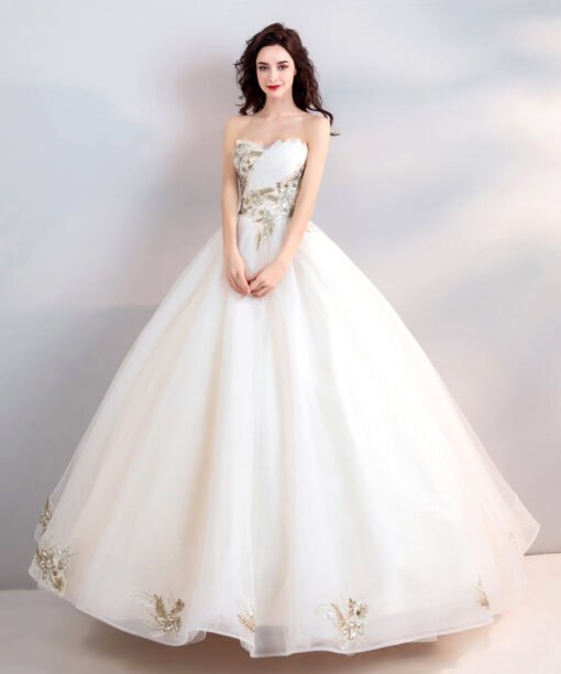 ball gown wedding dress strapless 762-08