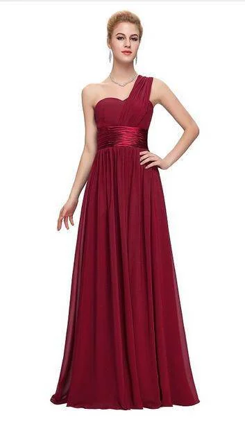 bridesmaid dress one shoulder 0737-06