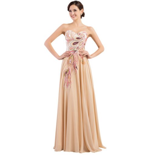 bridesmaid dress strapless-073401