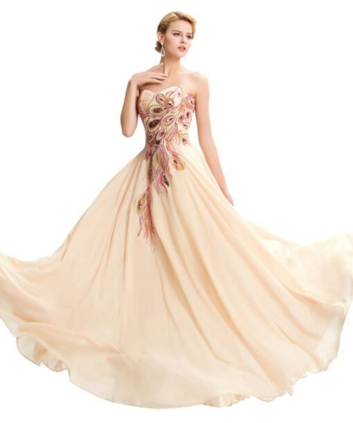 bridesmaid dress strapless-073401