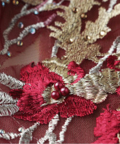 burgundy formal dress 763-02