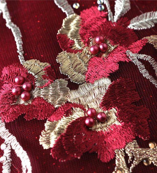 burgundy formal dress 763-07