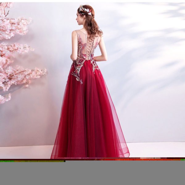 burgundy formal dress 763-13