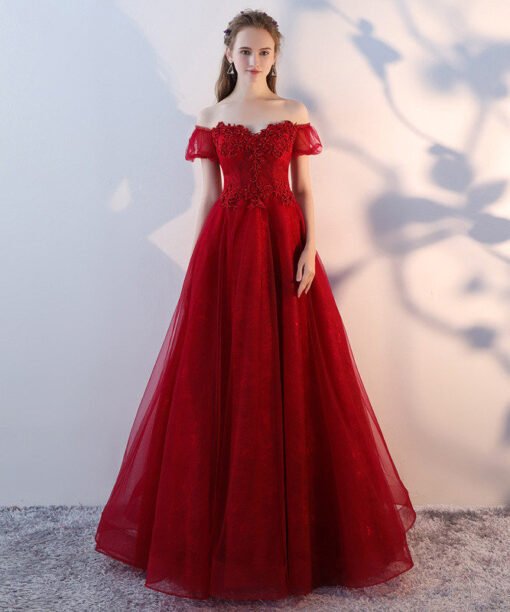 burgundy prom dresses cheap 749-01