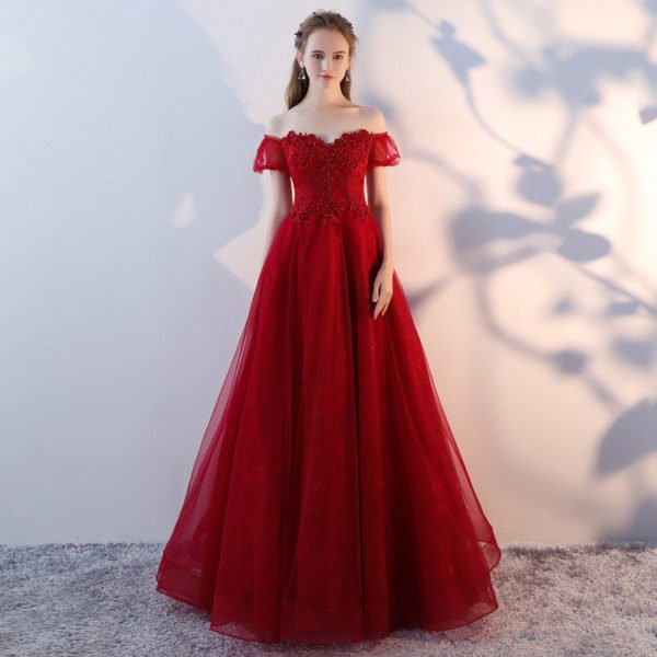 burgundy prom dresses cheap 749-01