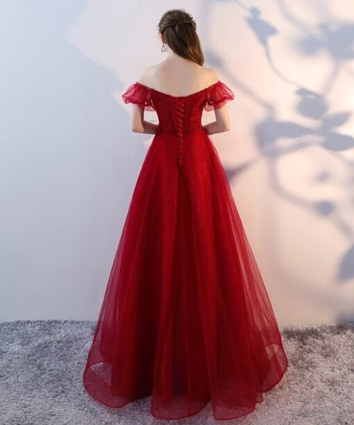 burgundy prom dresses cheap 749-03